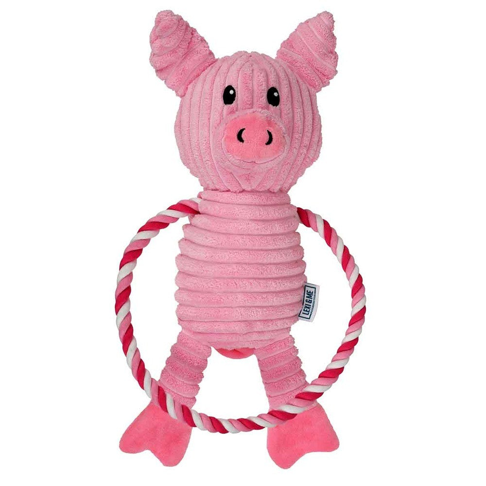 Lexi & Me Pig Plush/Rope Tug Dog Toy