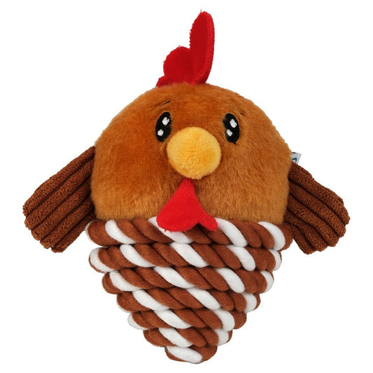 Lexi & Me Rooster Plush & Rope Dog Toy