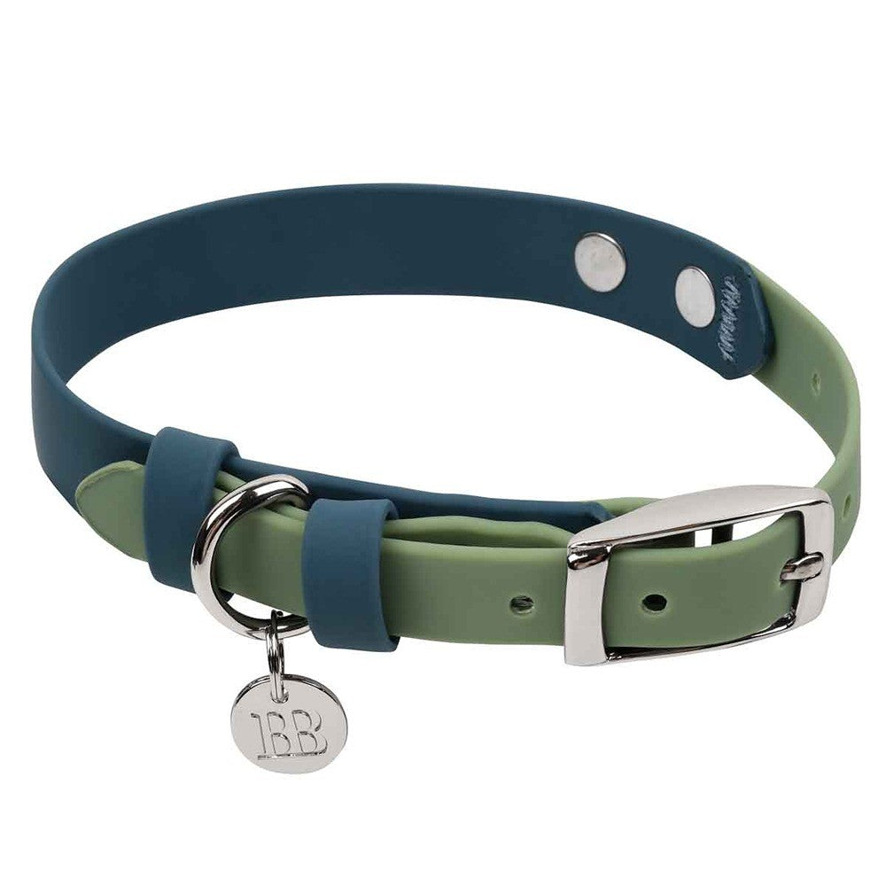 Buddy & Belle Dog Collar Saltbush Green & Lagoon Blue