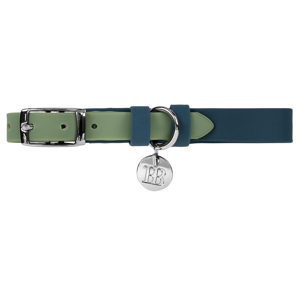 Buddy & Belle Dog Collar Saltbush Green & Lagoon Blue