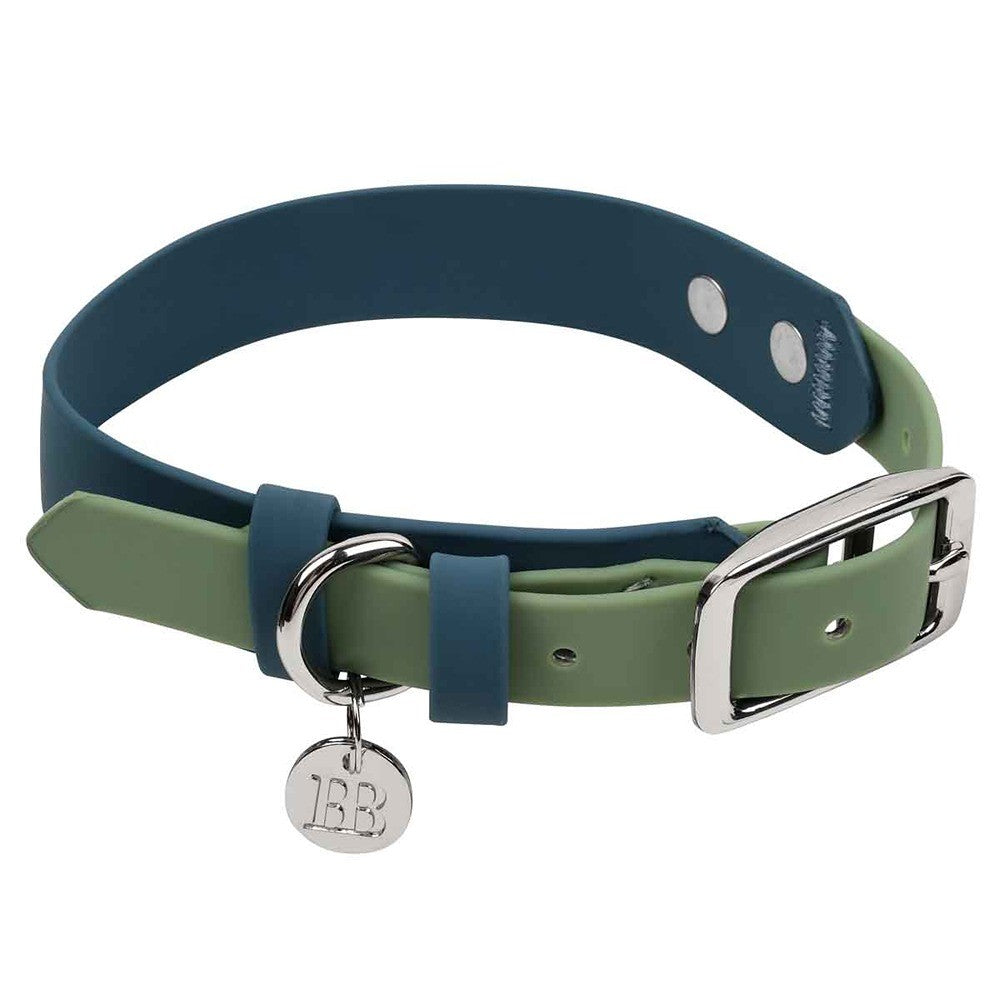 Buddy & Belle Dog Collar Saltbush Green & Lagoon Blue