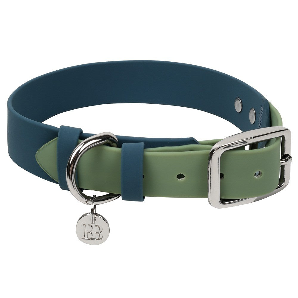 Buddy & Belle Dog Collar Saltbush Green & Lagoon Blue