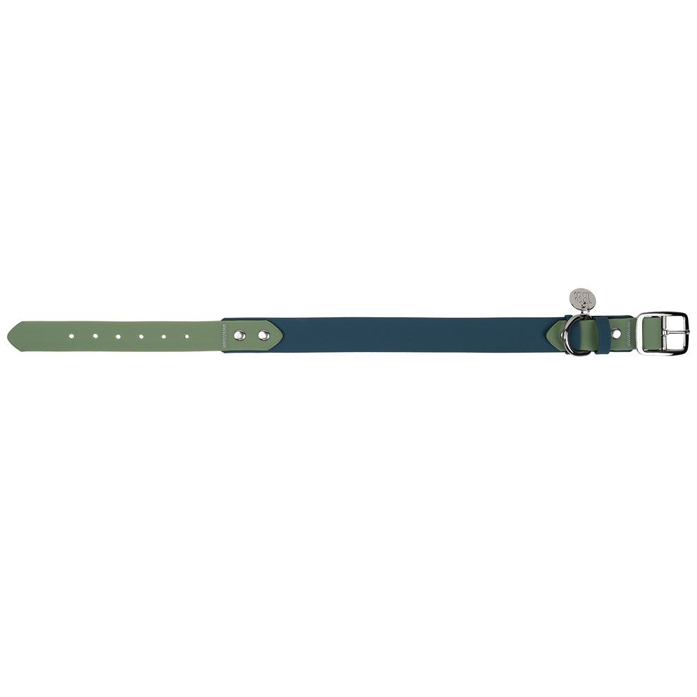 Buddy & Belle Dog Collar Saltbush Green & Lagoon Blue