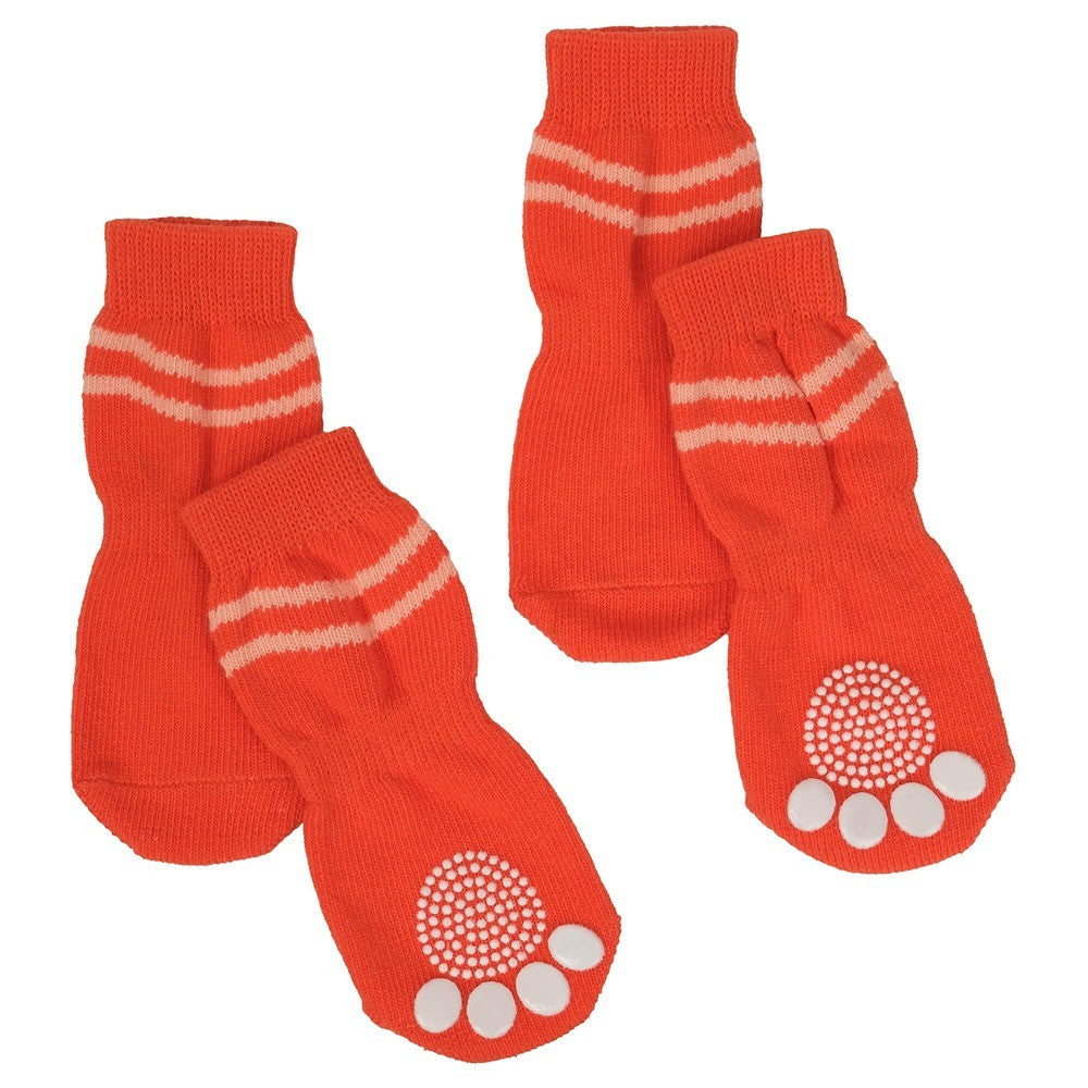 Lexi & Me Grippy Dog Socks Orange Swirl