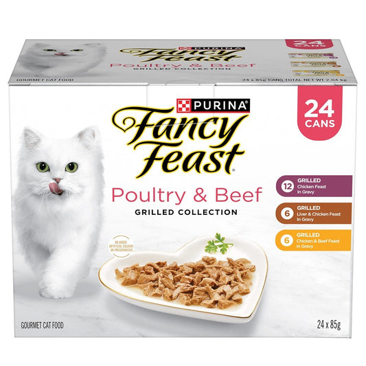 Fancy Feast Grilled Poultry & Beef Collection Wet Cat Food 24x85g
