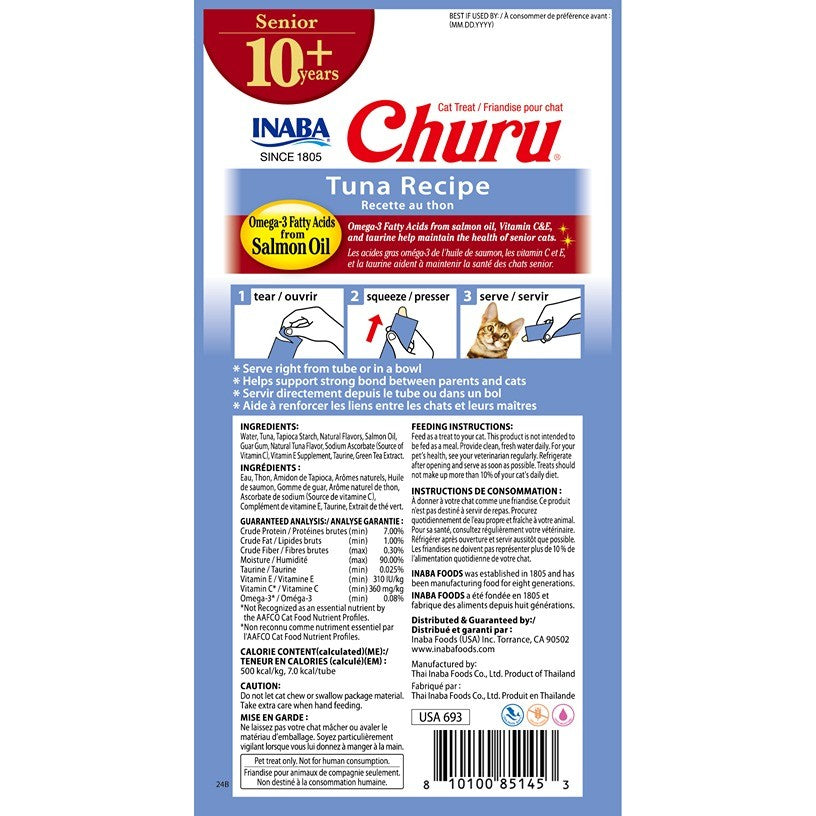 Inaba Churu Puree Tuna Senior 10+ Cat Treats