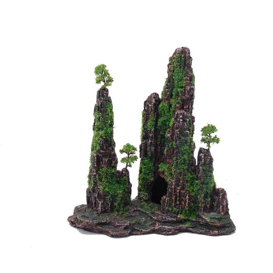Aquatopia Fish Tank Ornament Mountain With Moss