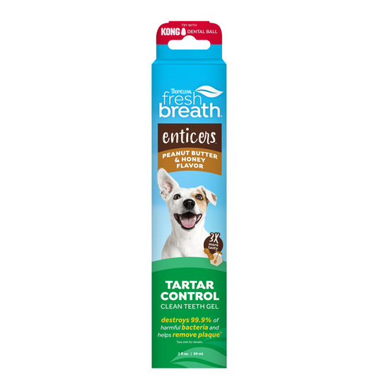 TropiClean Fresh Breath Enticers Peanut Butter & Honey Gel for Dogs