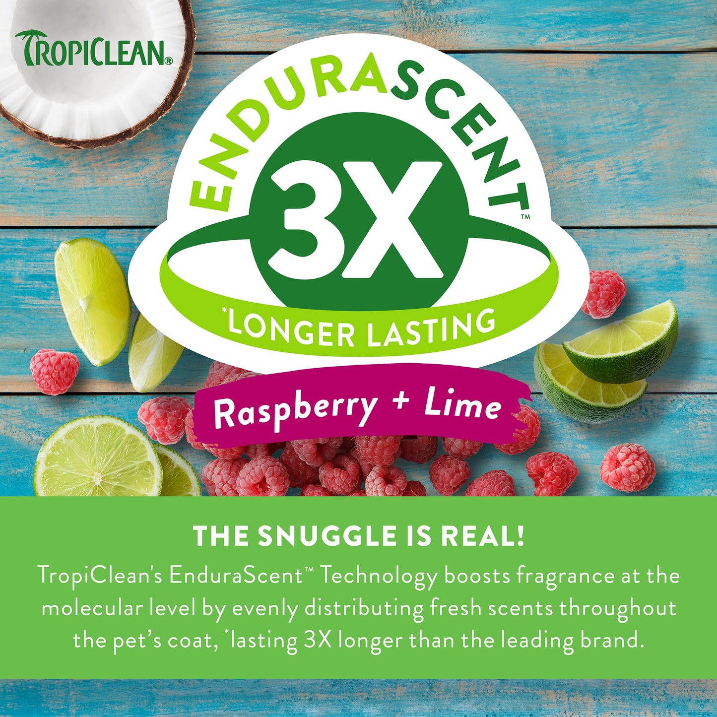 TropiClean EnduraScent Pet Shampoo Raspberry Lime