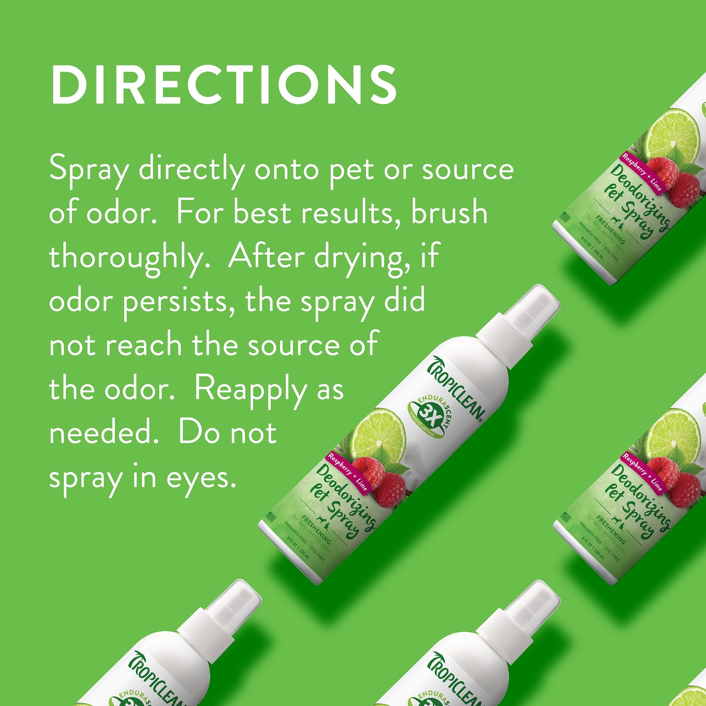 TropiClean EnduraScent Deodorising Pet Spray Raspberry Lime