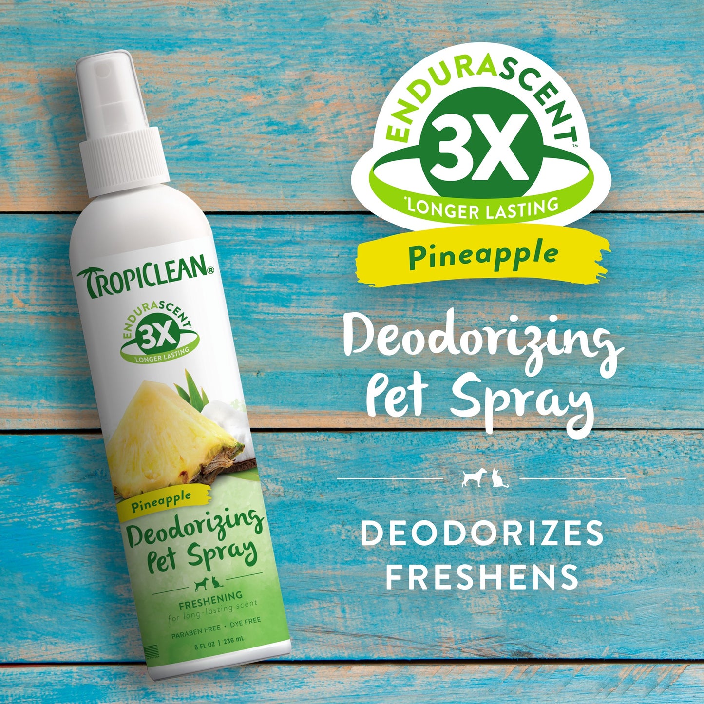 TropiClean EnduraScent Deodorising Pet Spray Pineapple