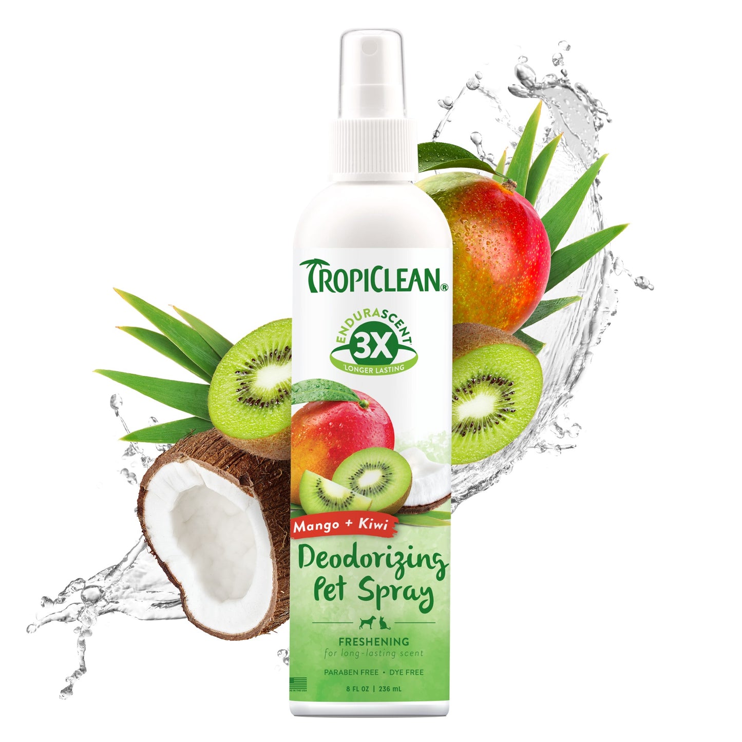 TropiClean EnduraScent Deodorising Pet Spray Mango Kiwi
