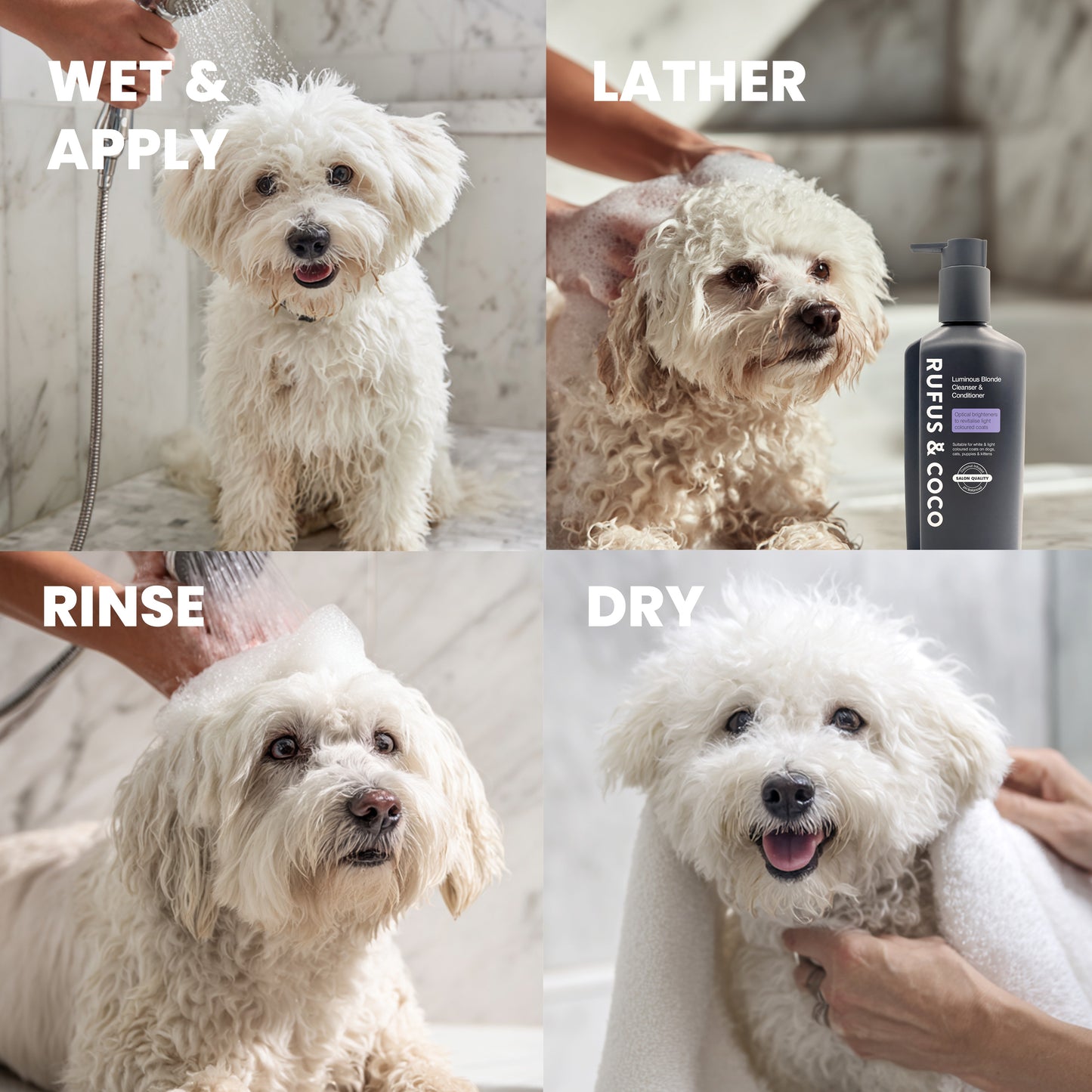 Rufus & Coco Luminous Blonde Light Coloured Coat Pet Cleanser & Conditioner
