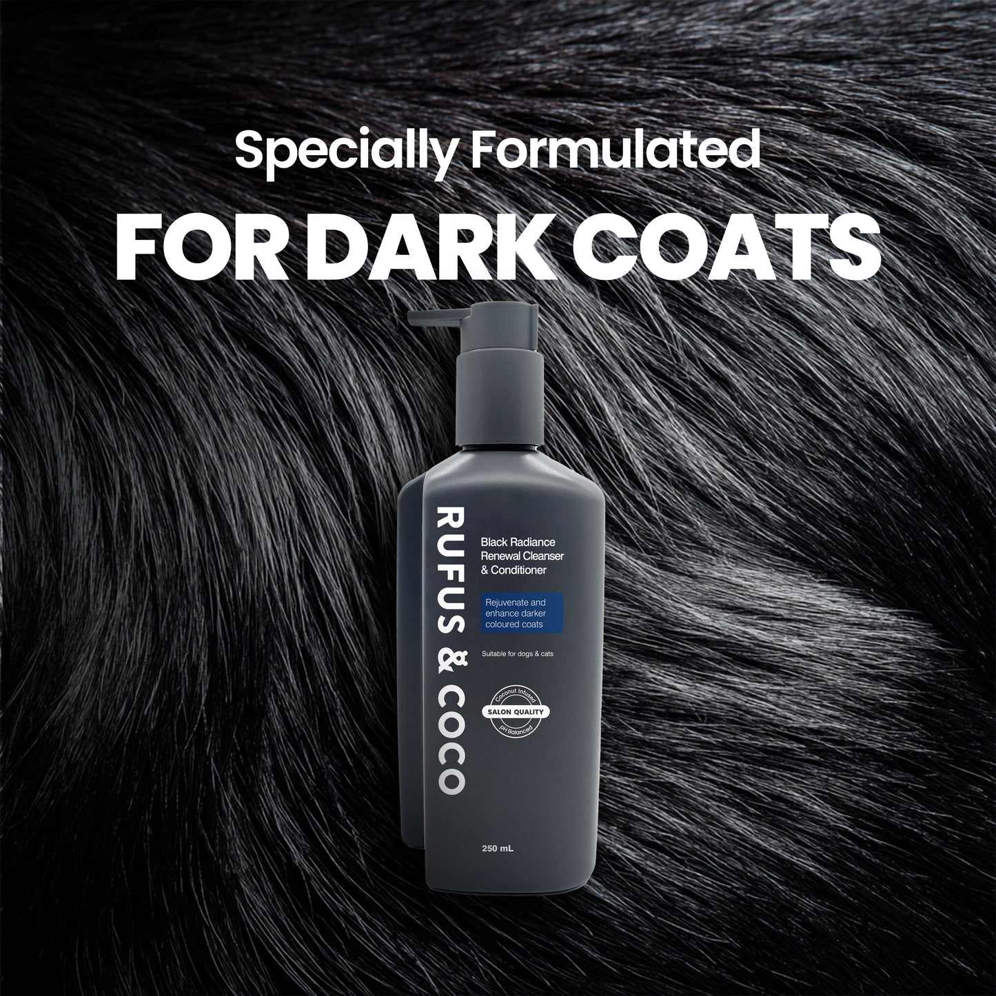 Rufus & Coco Black Radiance Renewal Dark Coloured Coat Pet Cleanser & Conditioner