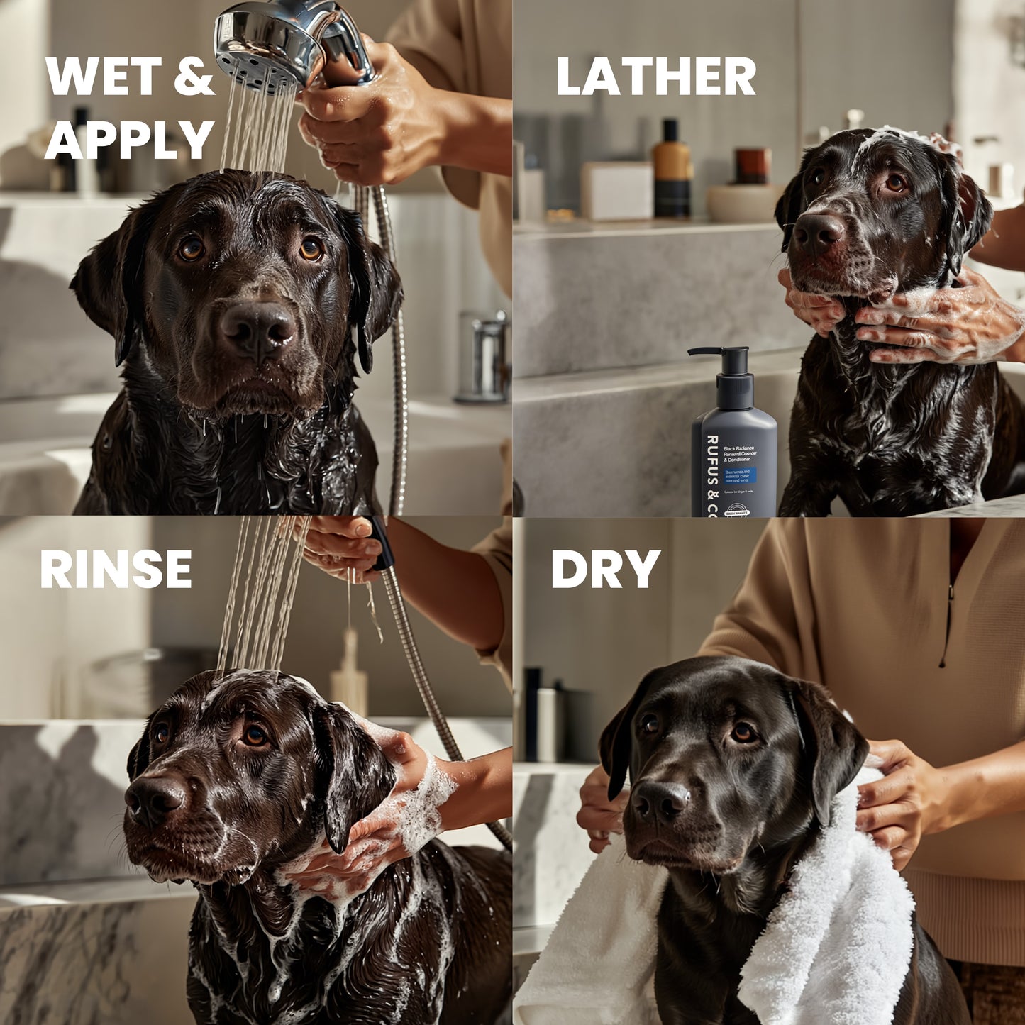 Rufus & Coco Black Radiance Renewal Dark Coloured Coat Pet Cleanser & Conditioner