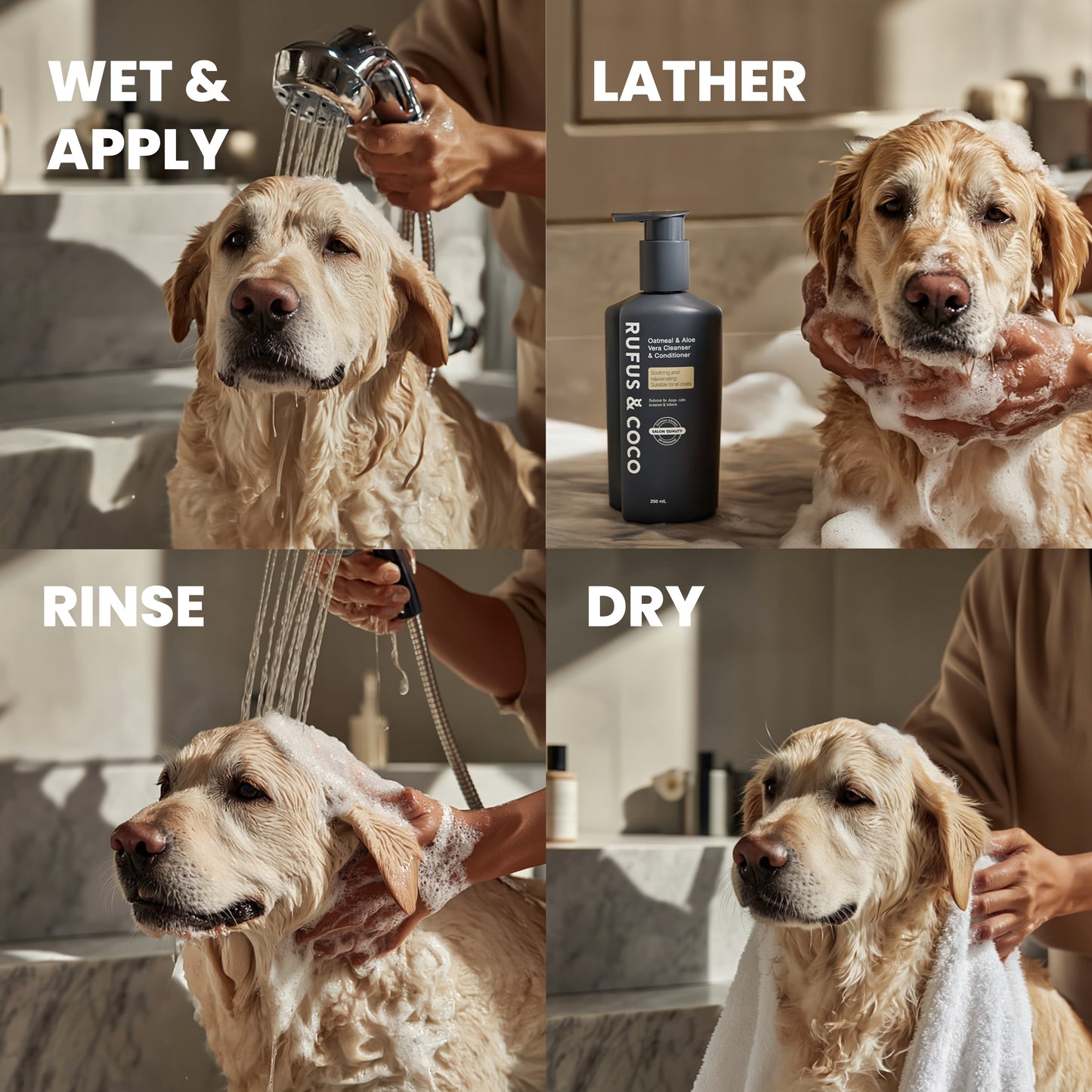 Rufus & Coco Oatmeal with Aloe Vera Pet Cleanser & Conditioner