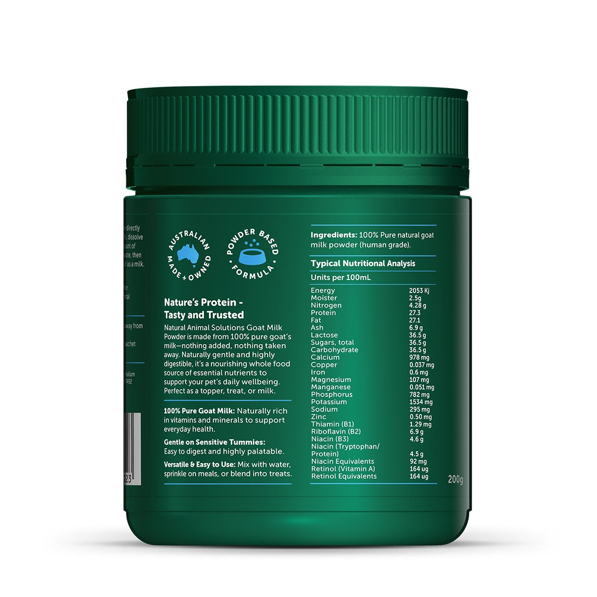 NAS Goat Milk Powder Dog & Cat Supplement