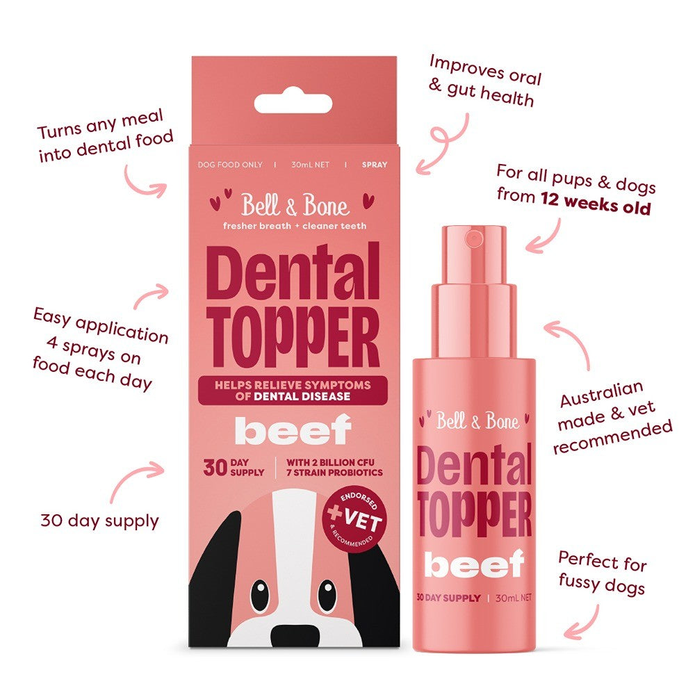 Bell & Bone Beef Dog Dental Toppers Spray 30ml