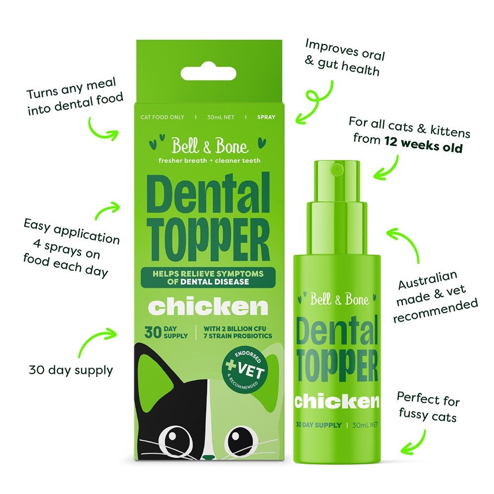Bell & Bone Chicken Cat Dental Toppers Spray 30ml
