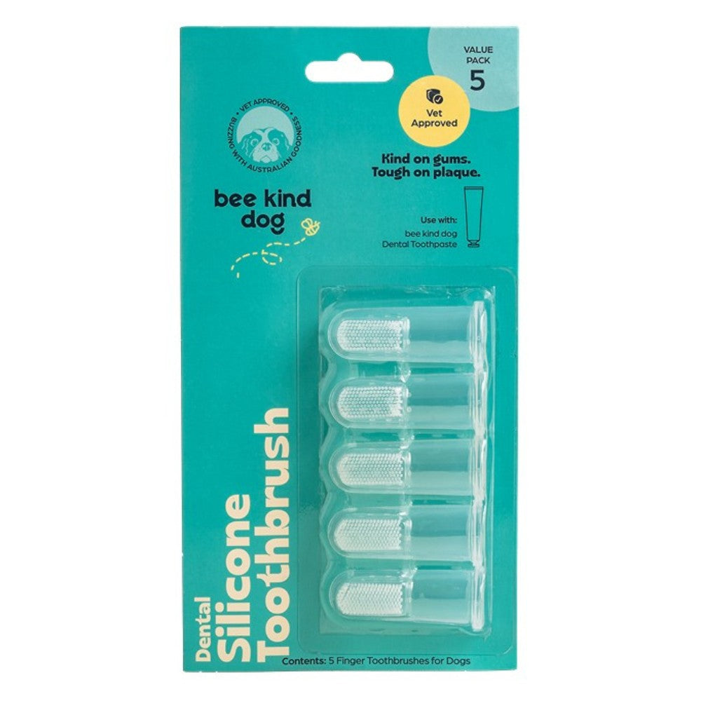 Bee Kind Dog Silicone Finger Toothbrush