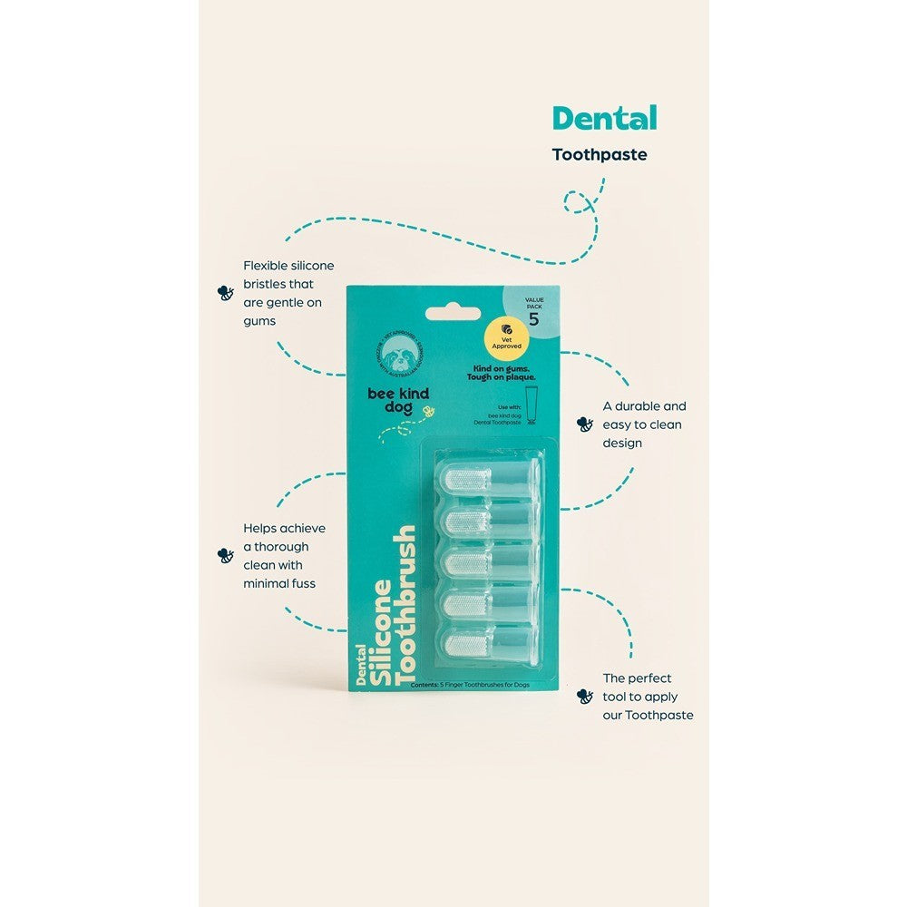 Bee Kind Dog Silicone Finger Toothbrush