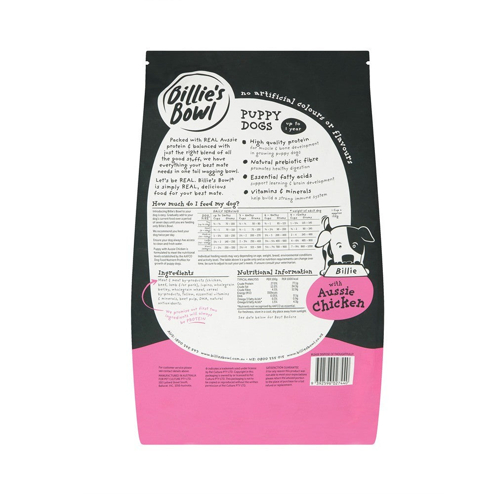 Billie's Bowl Puppy with Aussie Chicken Dry Dog Food
