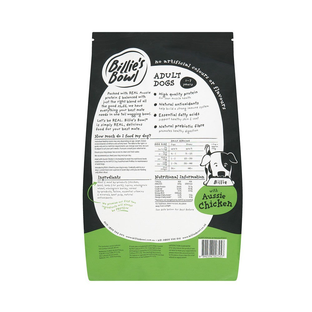 Billie's Bowl Adult with Aussie Chicken Dry Dog Food