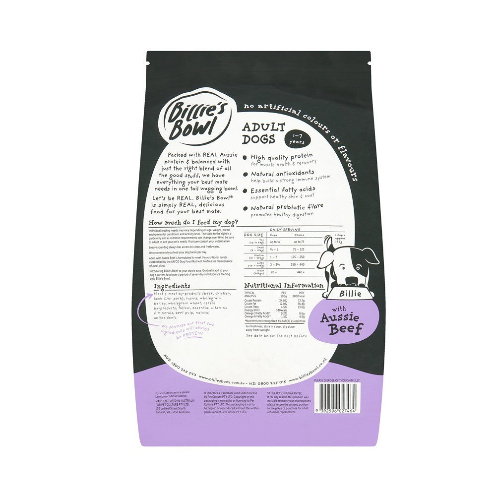 Billie's Bowl Adult with Aussie Beef Dry Dog Food