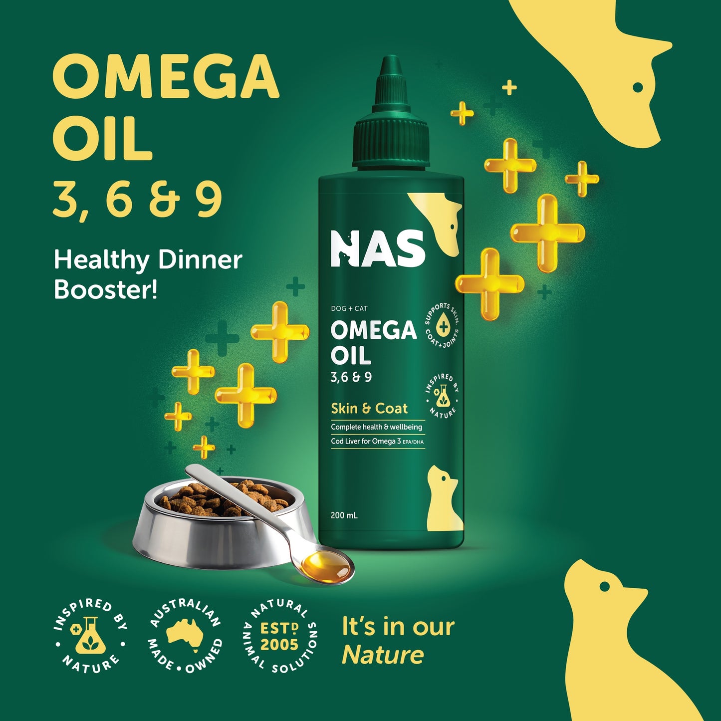 NAS Omega Oil 3 6 & 9 Supplement for Dogs, Cats & Horses
