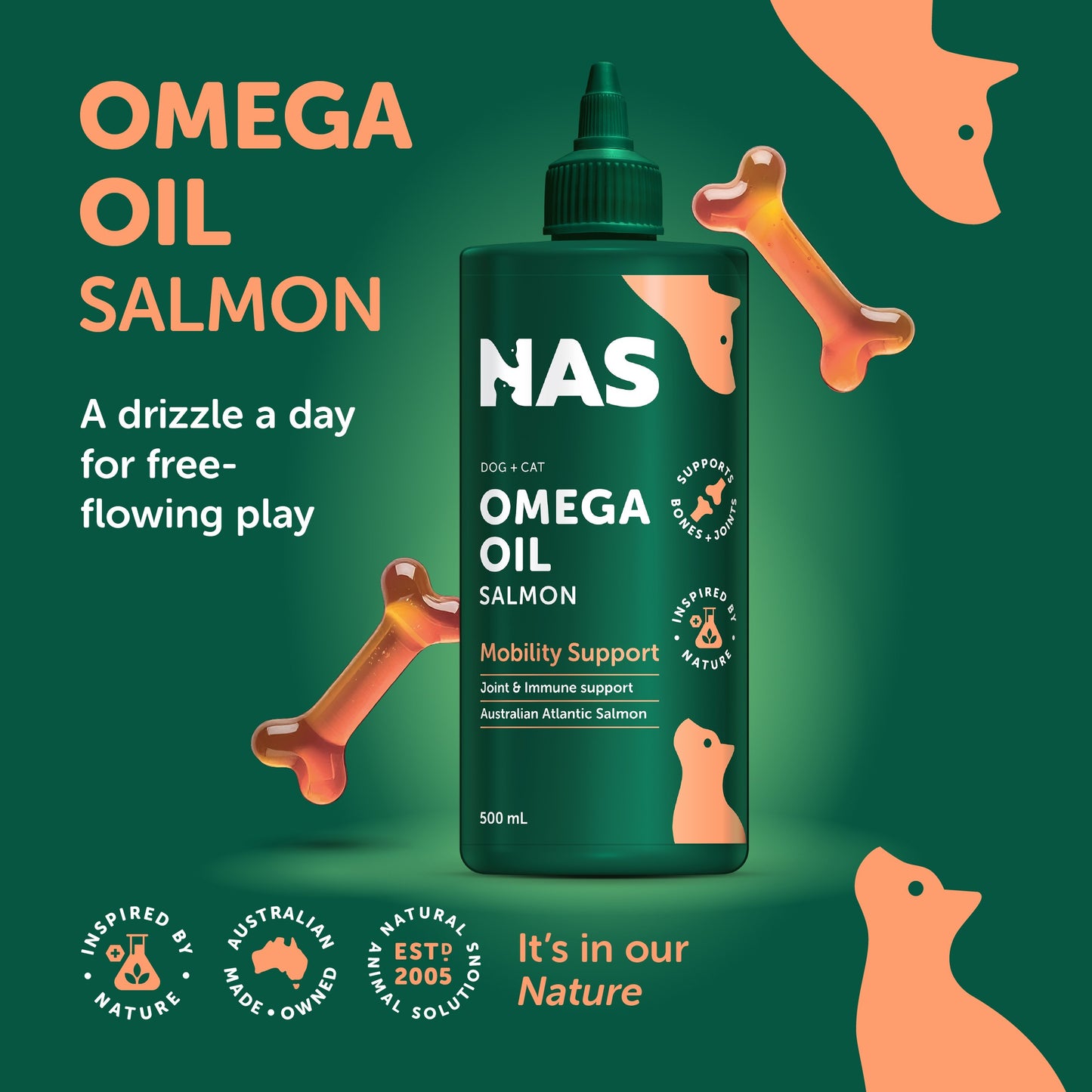NAS Salmon Omega Oil for Dogs & Cats