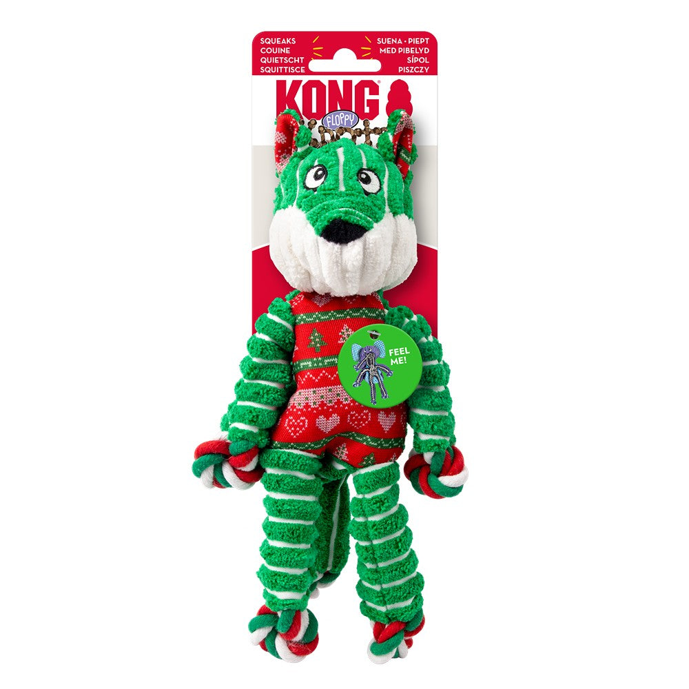 Kong Holiday Floppy Knots Fox Dog Toy
