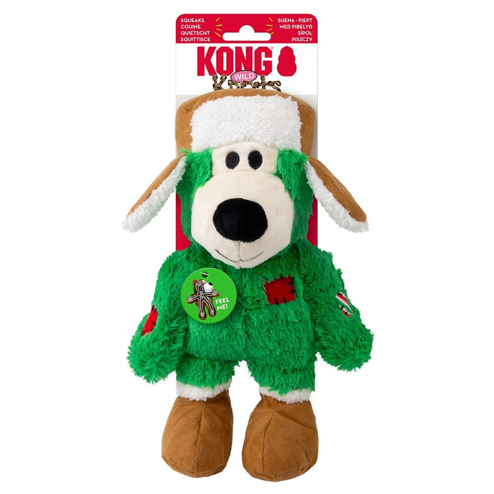 Kong Holiday Wild Knots Bear Dog Toy Assorted