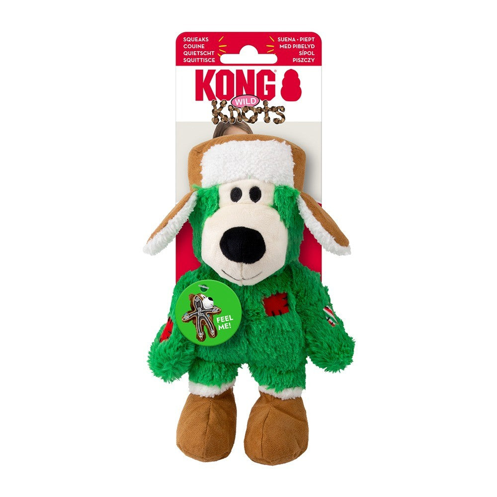 Kong Holiday Wild Knots Bear Dog Toy Assorted