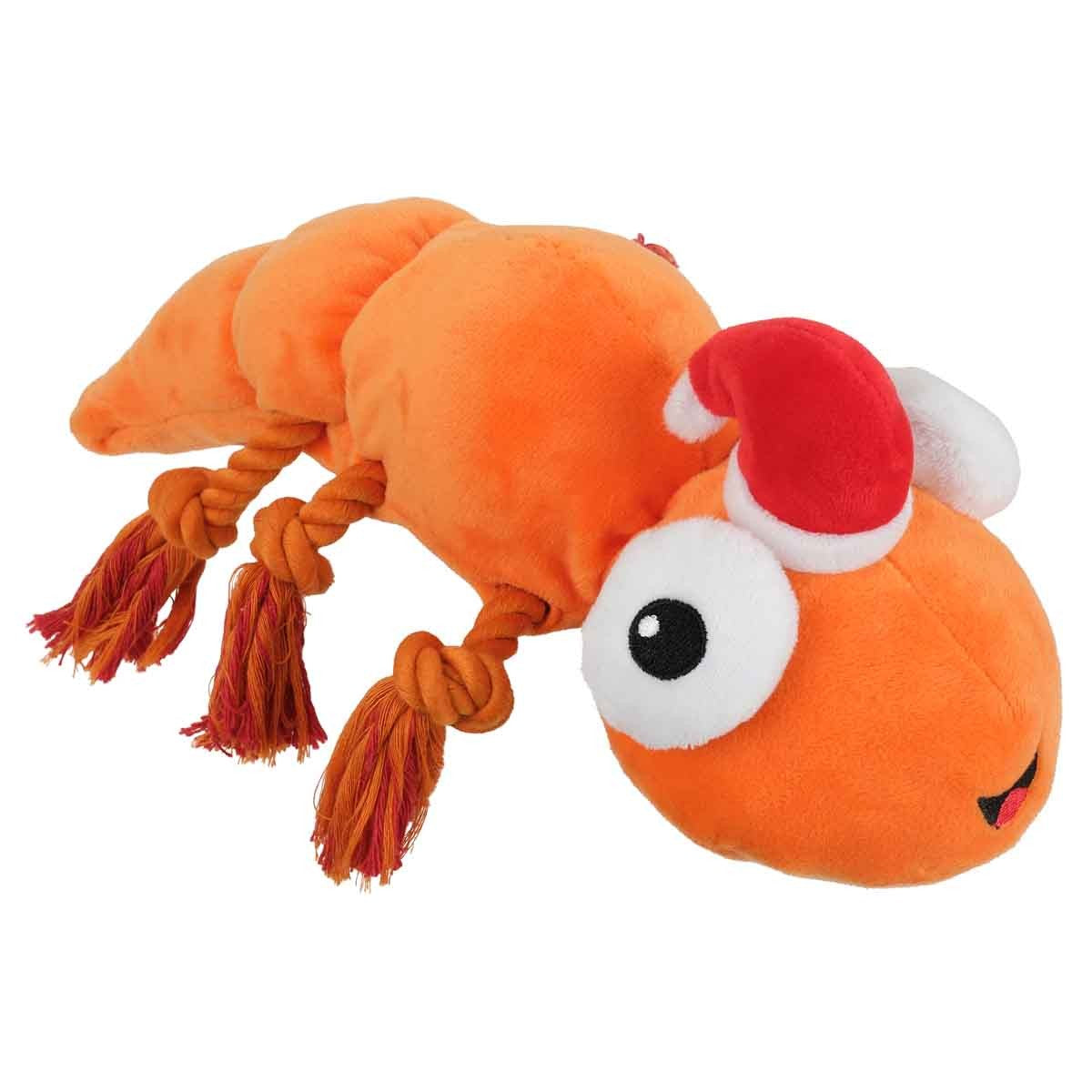 Petstock Christmas Prawn Plush Rope Dog Toy