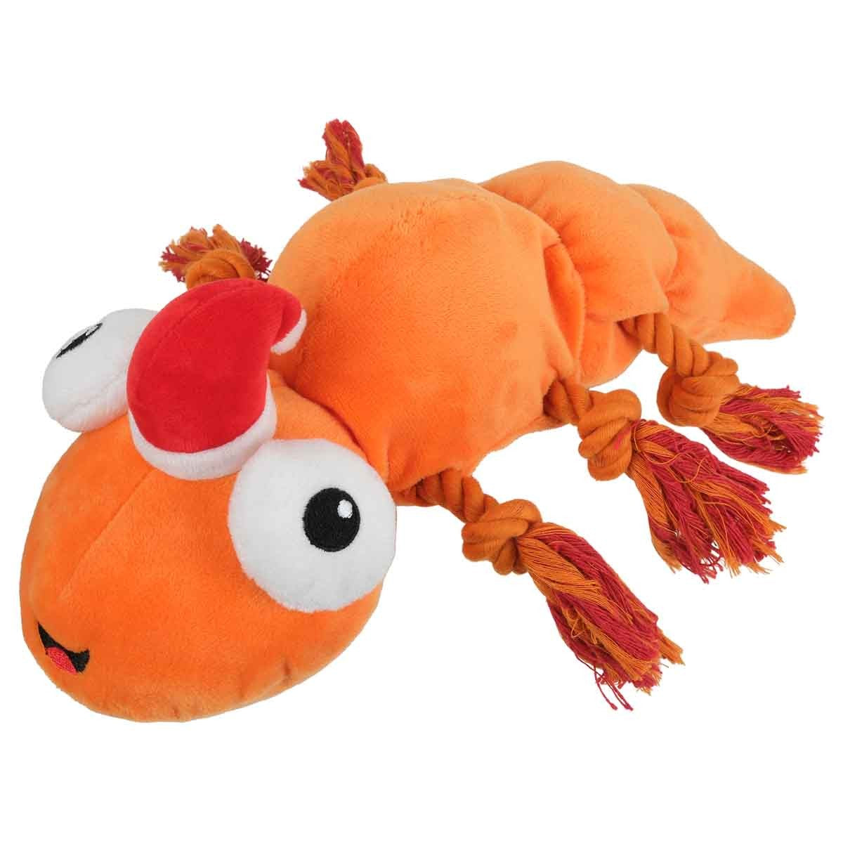 Petstock Christmas Prawn Plush Rope Dog Toy