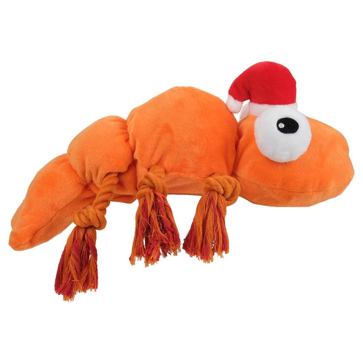 Petstock Christmas Prawn Plush Rope Dog Toy