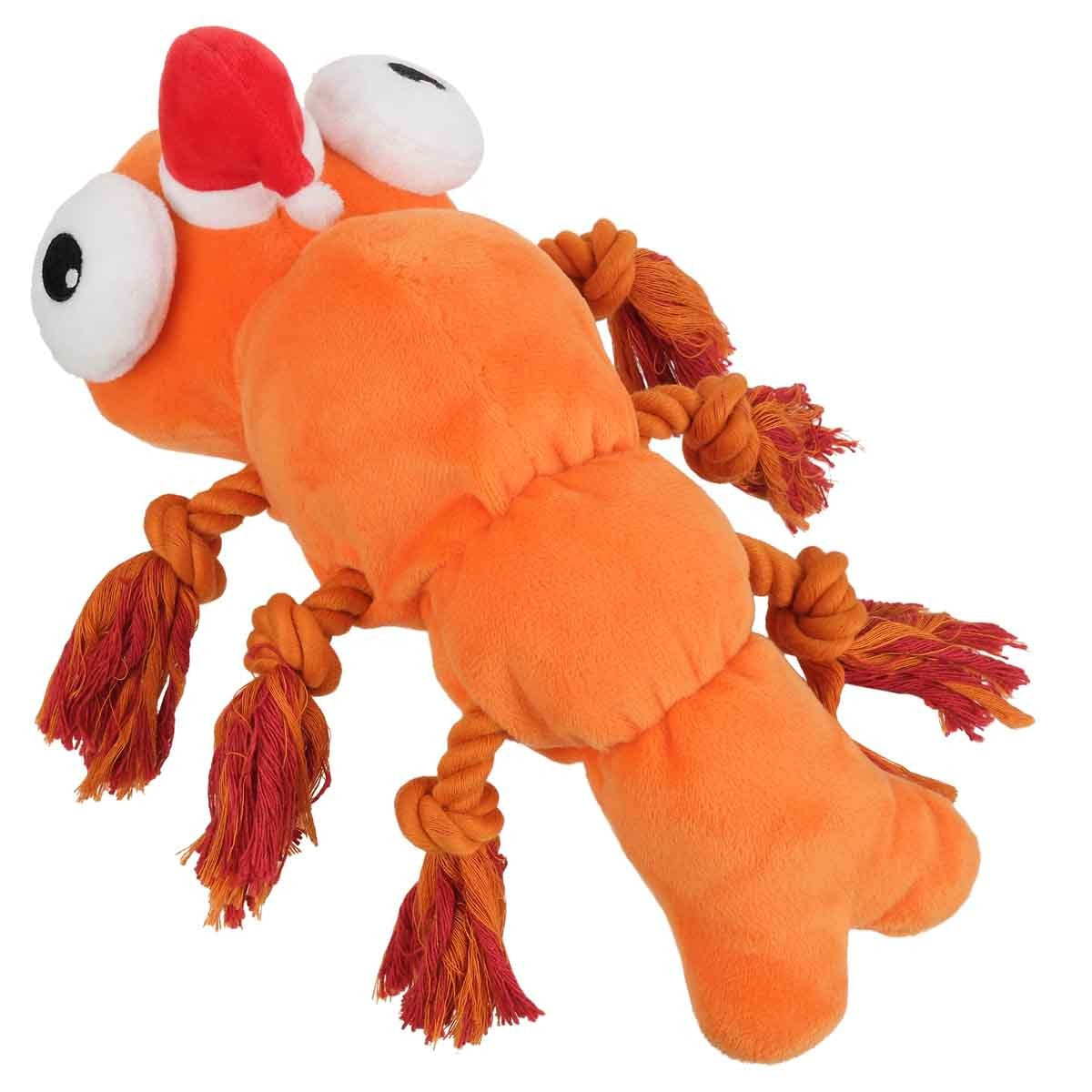 Petstock Christmas Prawn Plush Rope Dog Toy