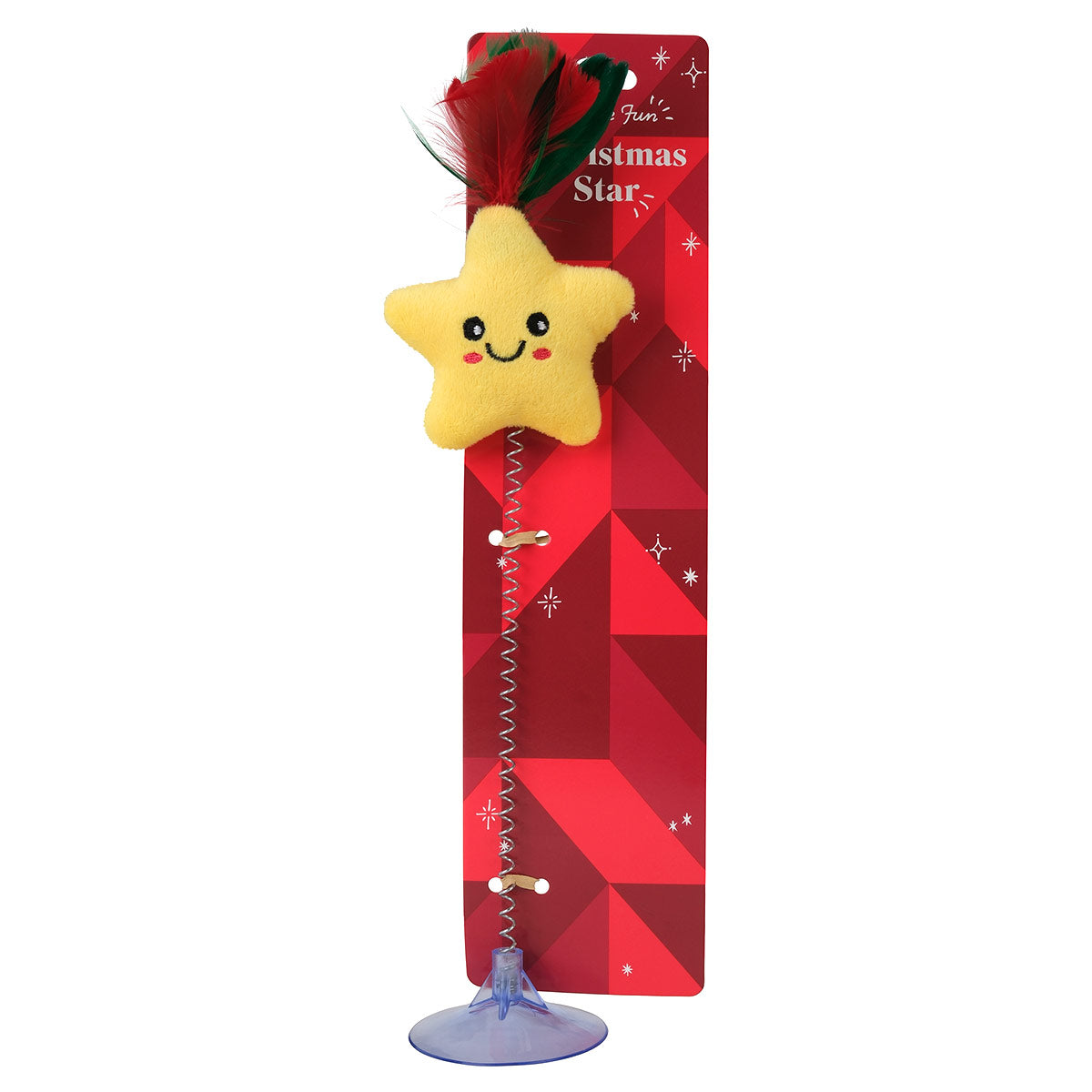 Petstock Christmas Spring Star Suction Teaser Cat Toy