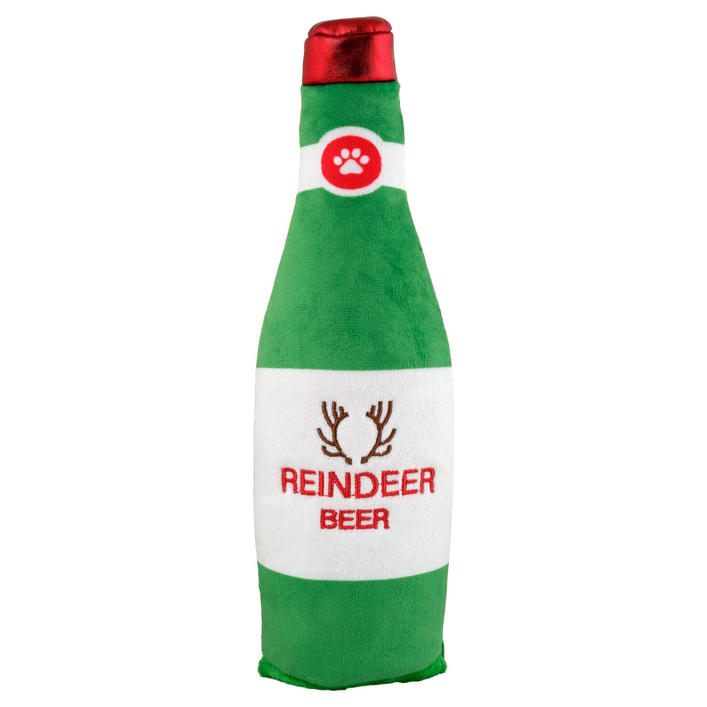 Petstock Christmas Reindeer Beer Bottle Crusher Dog Toy