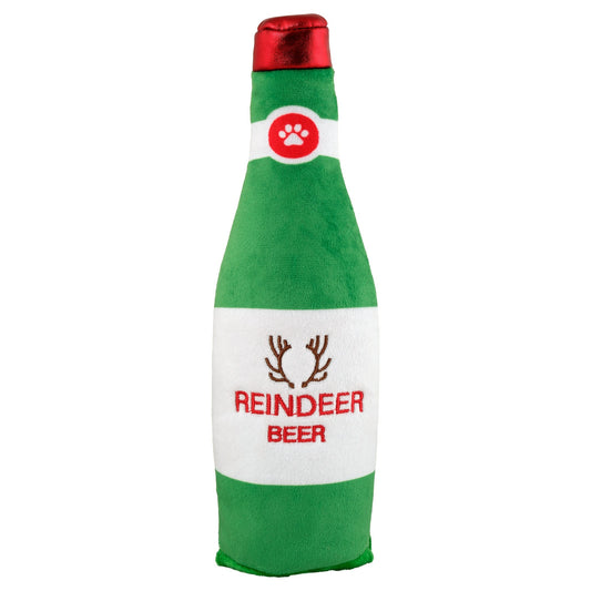Petstock Christmas Reindeer Beer Bottle Crusher Dog Toy