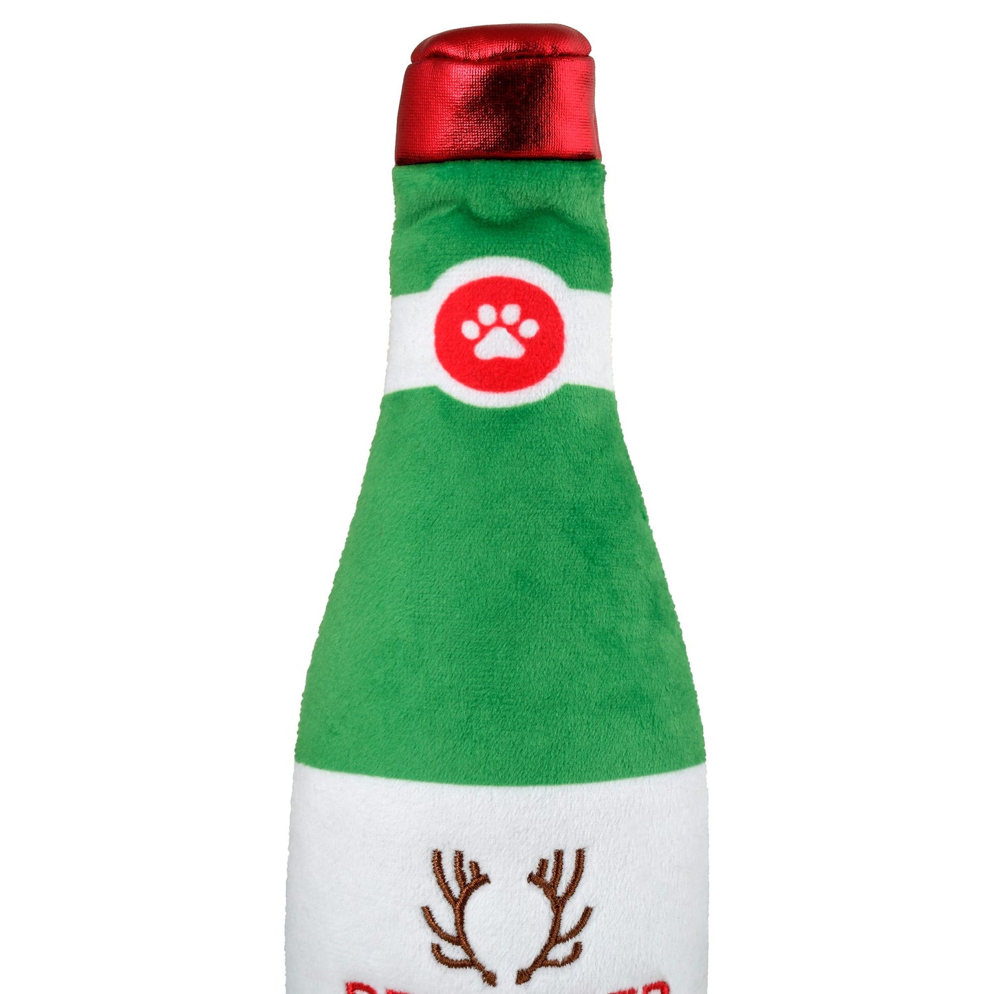 Petstock Christmas Reindeer Beer Bottle Crusher Dog Toy