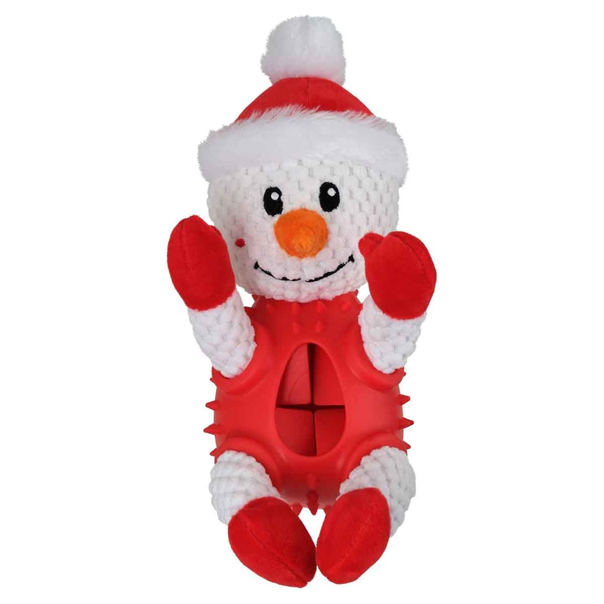 Petstock Christmas Snowman Plush Rubber Dog Toy