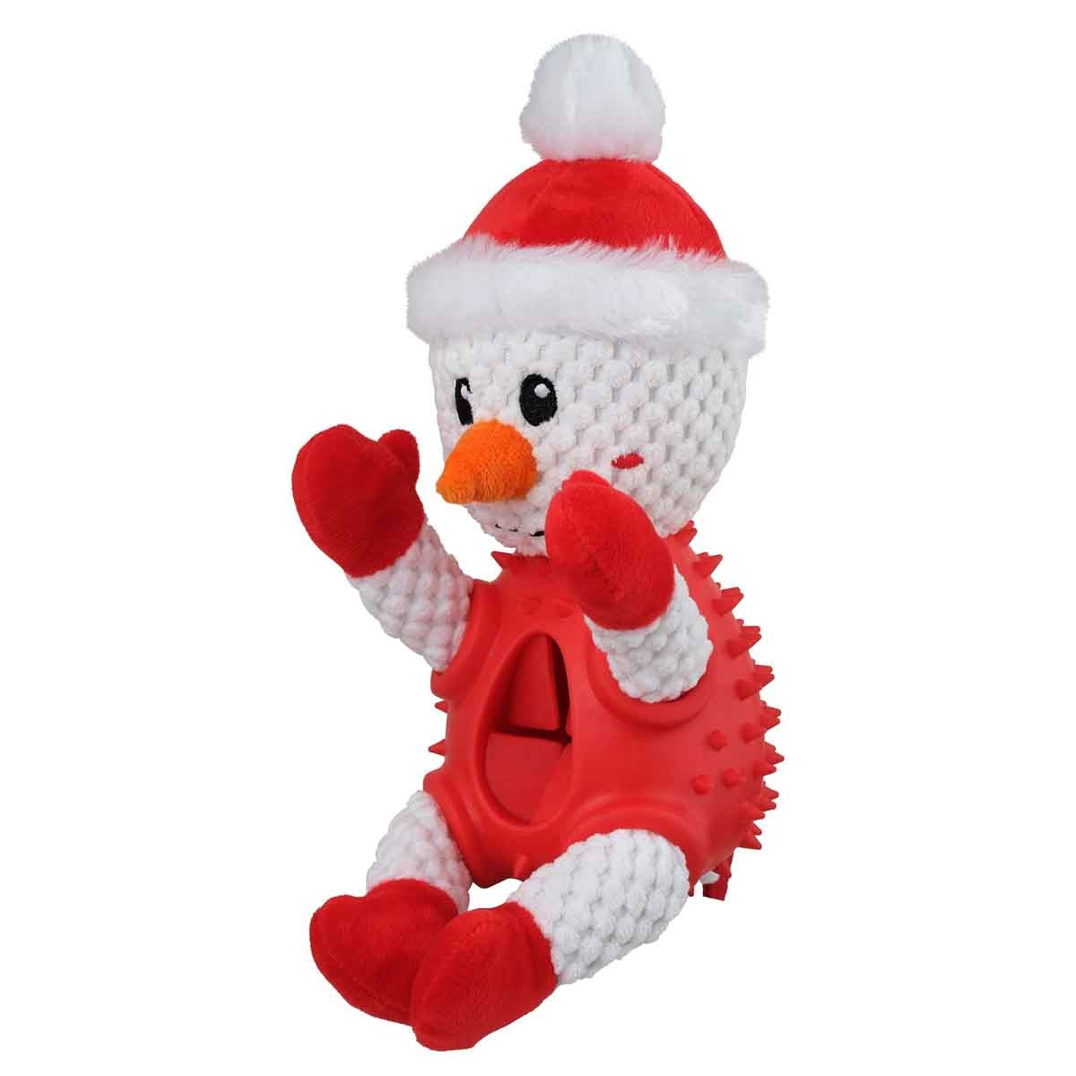 Petstock Christmas Snowman Plush Rubber Dog Toy