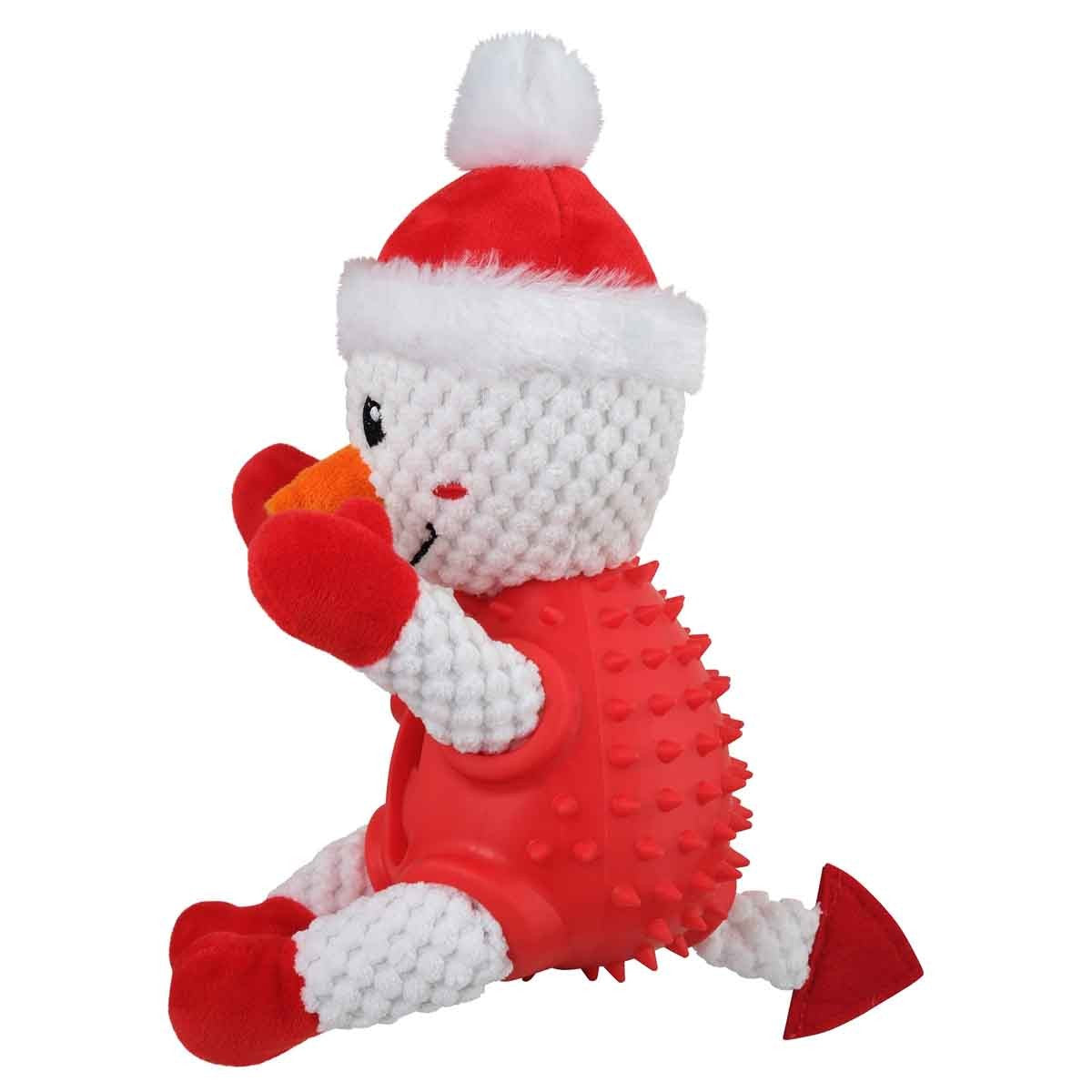 Petstock Christmas Snowman Plush Rubber Dog Toy