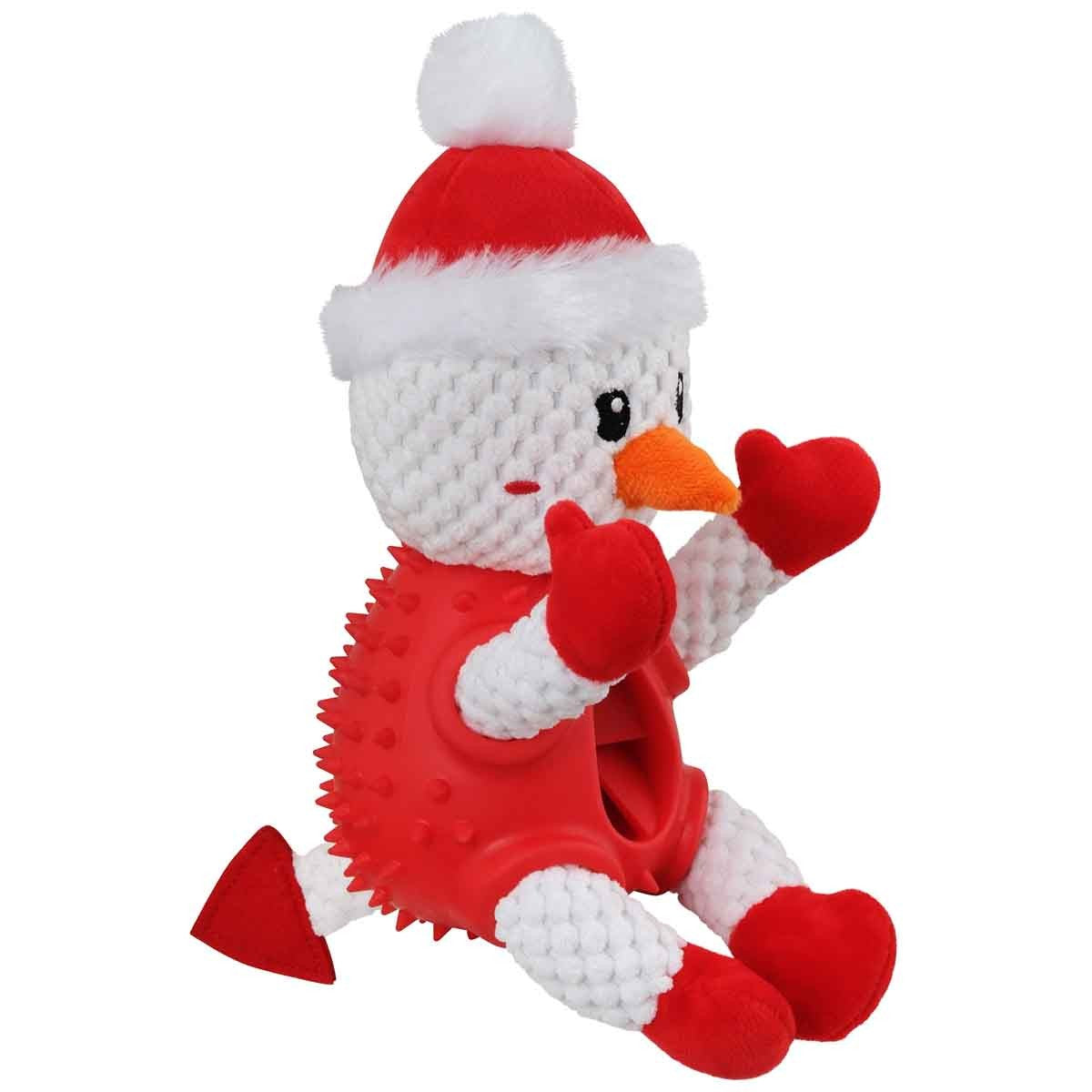 Petstock Christmas Snowman Plush Rubber Dog Toy