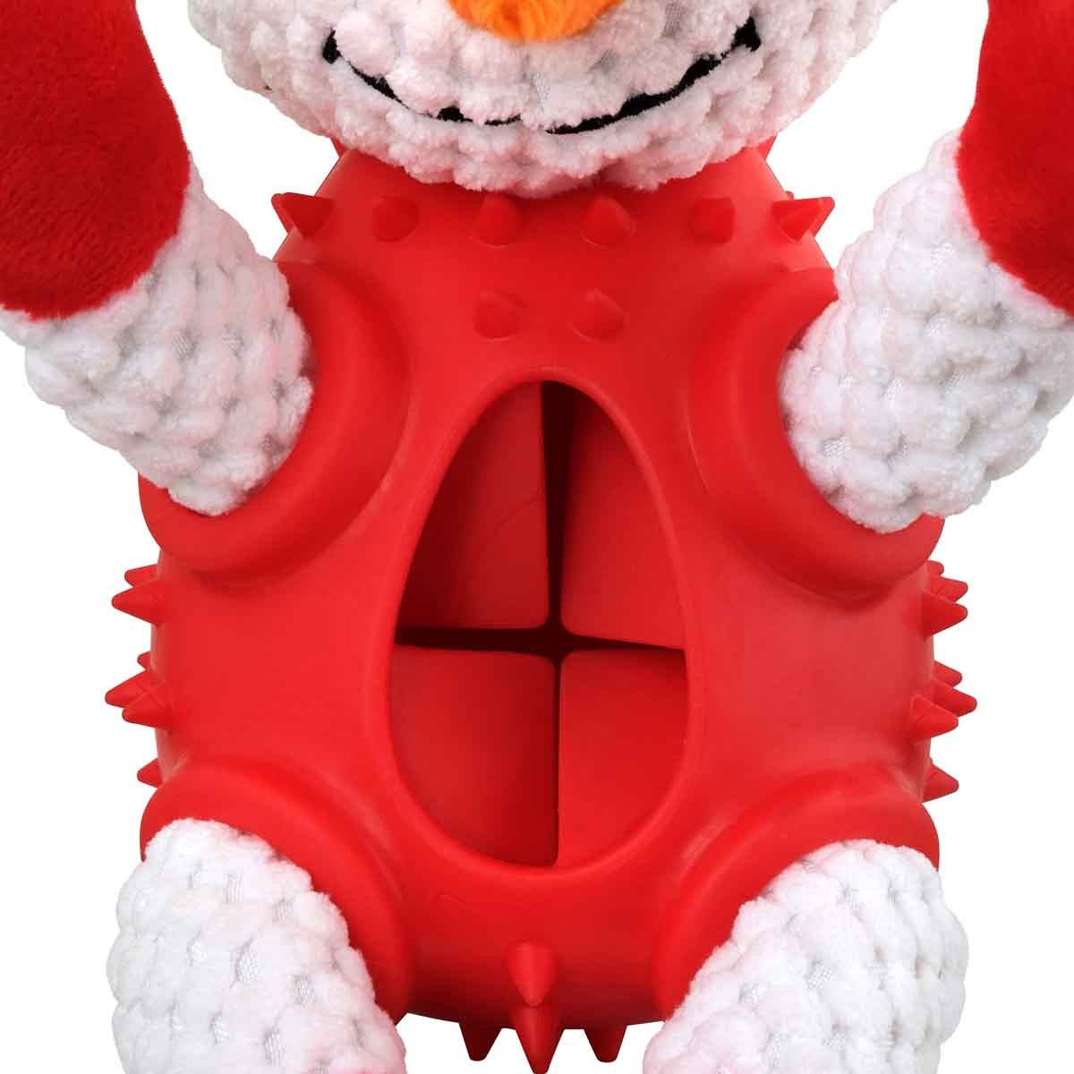 Petstock Christmas Snowman Plush Rubber Dog Toy
