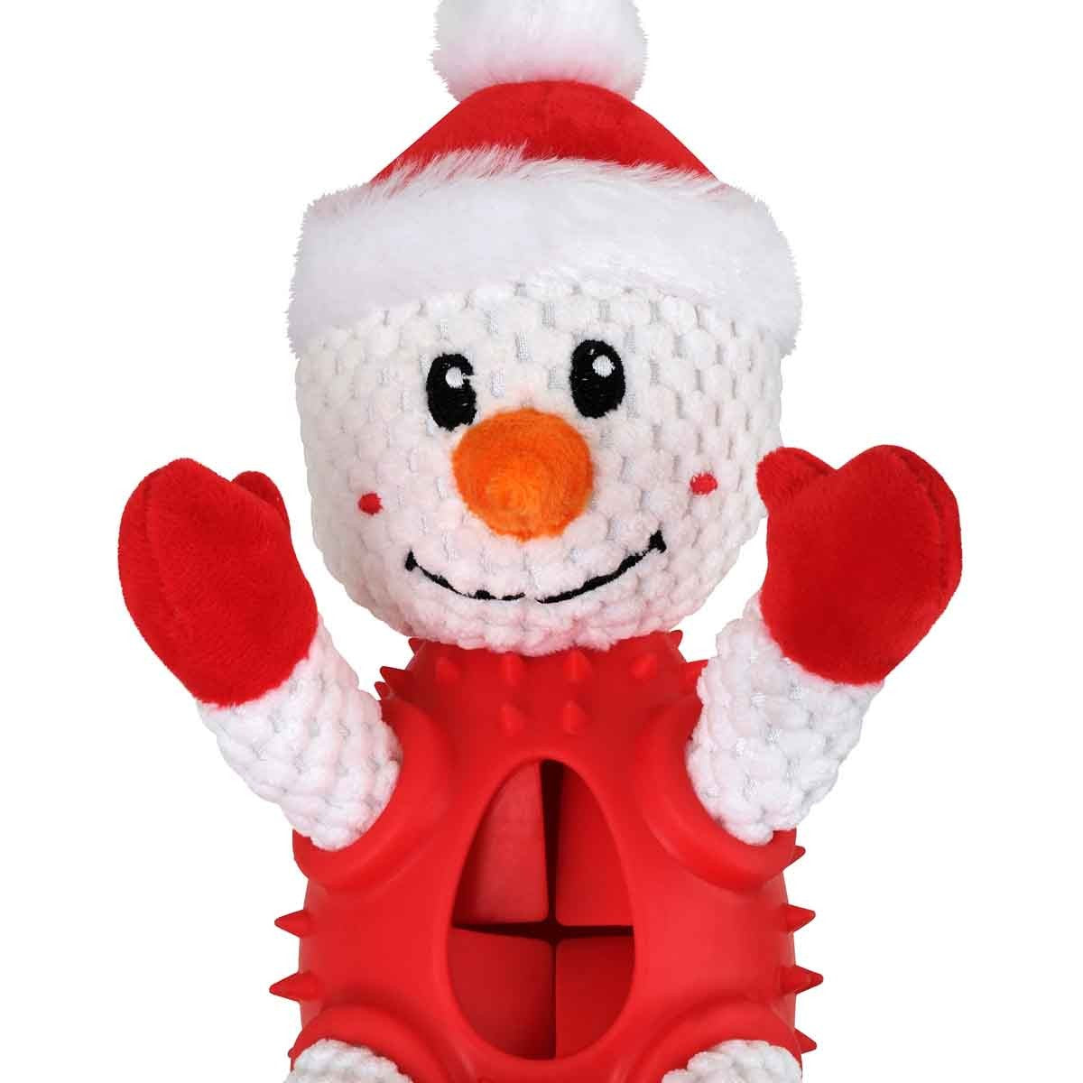 Petstock Christmas Snowman Plush Rubber Dog Toy