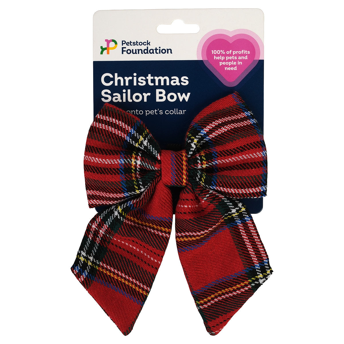 Petstock Foundation Christmas Sailor Bow Dog & Cat Collar Accessory