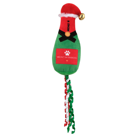 Petstock Christmas Champagne Plush Trailer Cat Toy