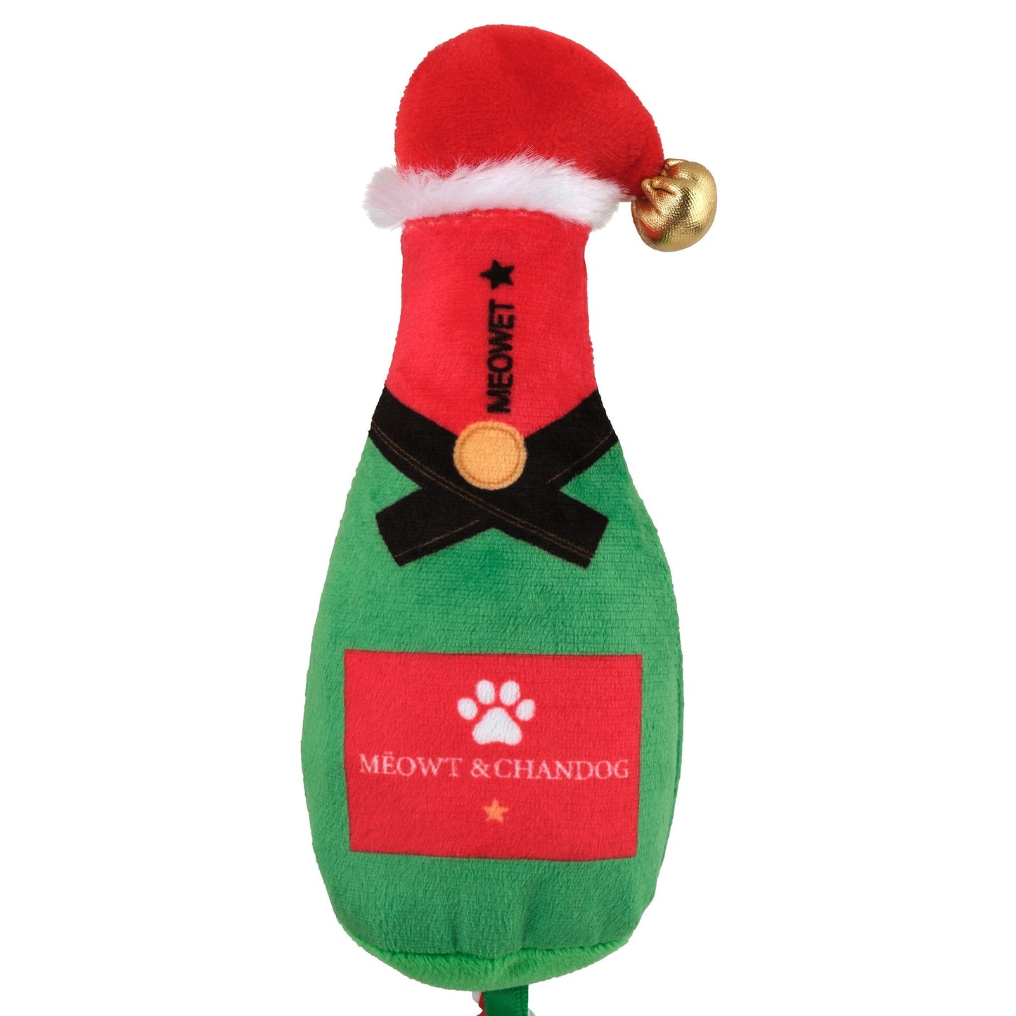Petstock Christmas Champagne Plush Trailer Cat Toy